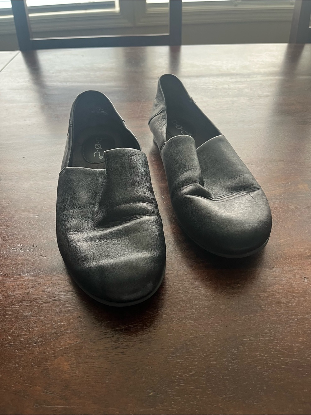 boc Black Leather Women's Slip-On Loafers